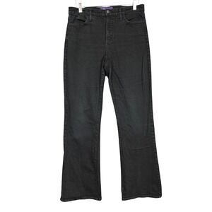NYDJ Jeans Womens 12 Black Denim Bootcut Lift Tuck Tech High Rise Slimming Panel